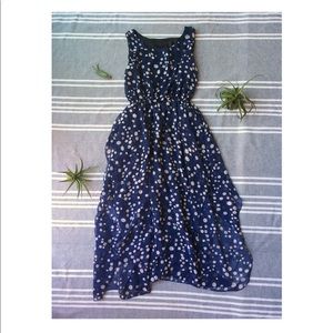 Navy Blue polka dot summer dress. Small. Worn once